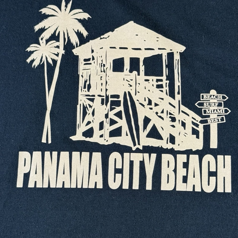 Panama City Beach Florida T-Shirt Men's 3XL Extra Large Short Sleeve Black Ocean
